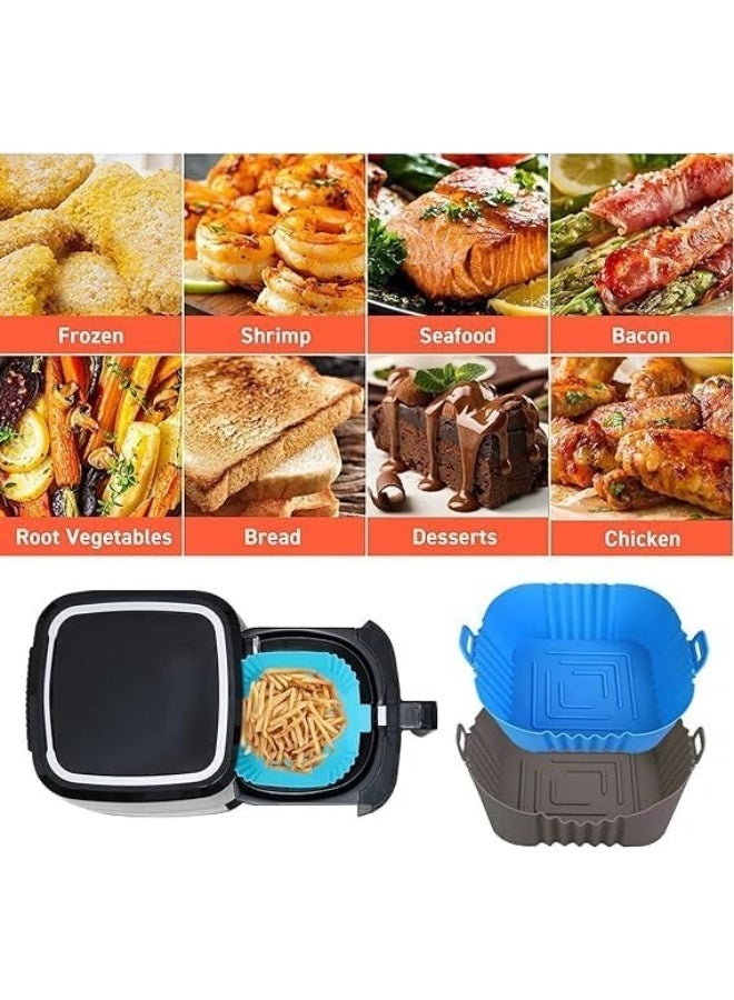 Premium Silicone Air Fryer Bowl 16cm – Square Reusable Air Fryer Liner, Non-Stick and Heat Resistant, Eco-Friendly Alternative to Disposable Parchment Paper-2Pcs - Image 2